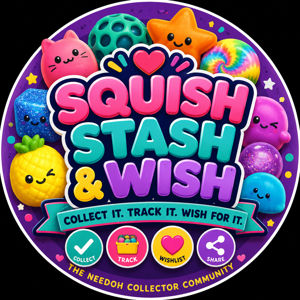 Squish Stash & Wish collector community badge