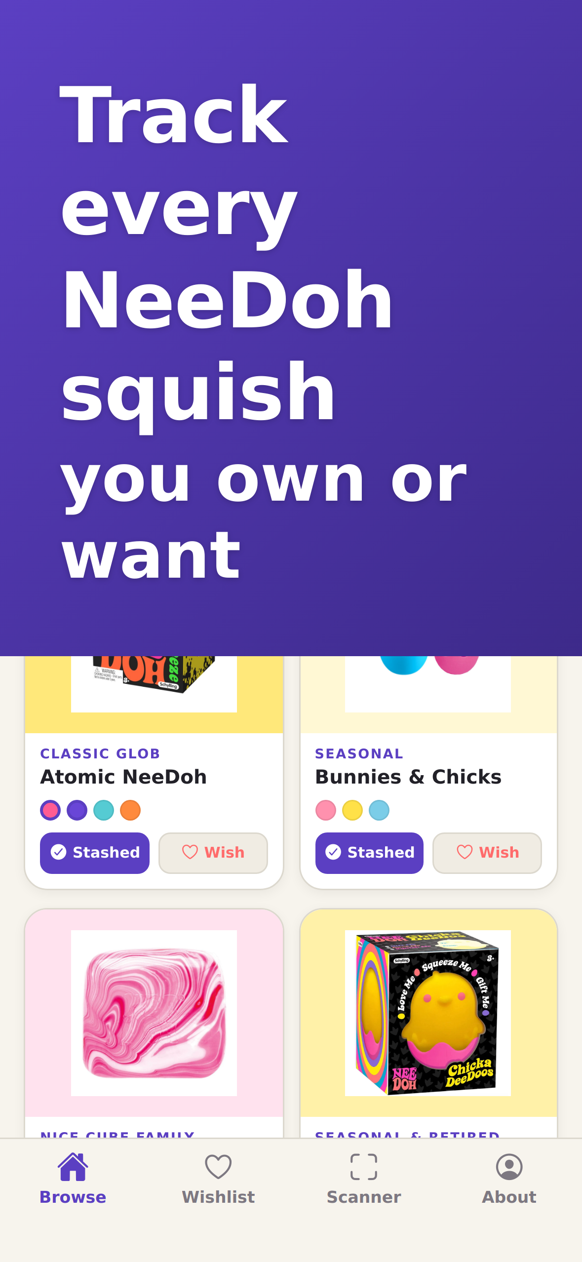 Browse the NeeDoh catalog in the app