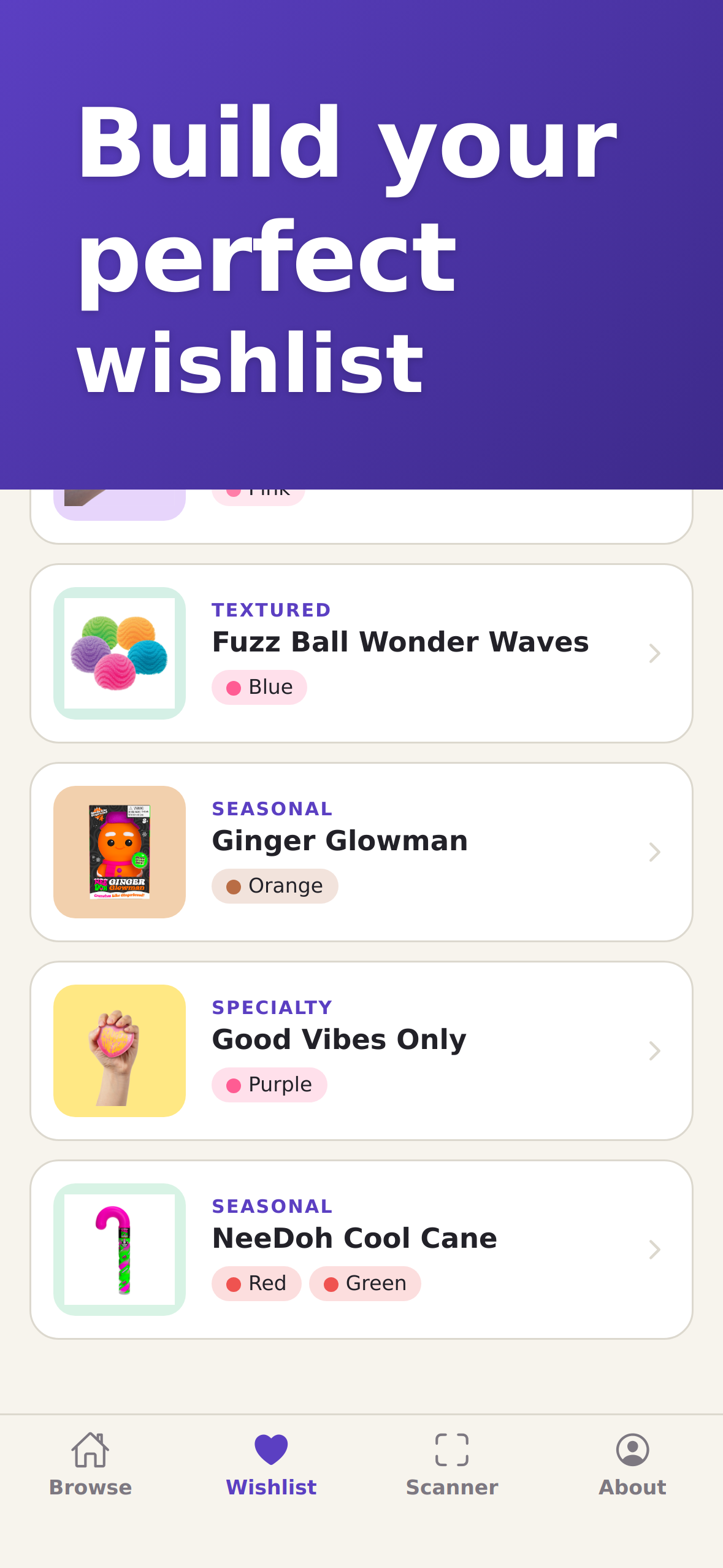 Create and share a NeeDoh wishlist